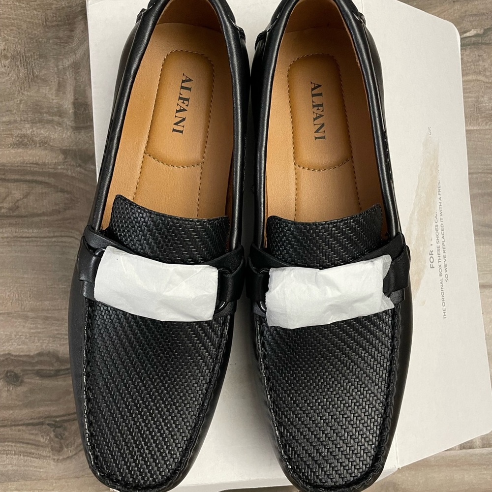 Alfani Mens Len driver loafer with bit black leather. Created for Macy’s.